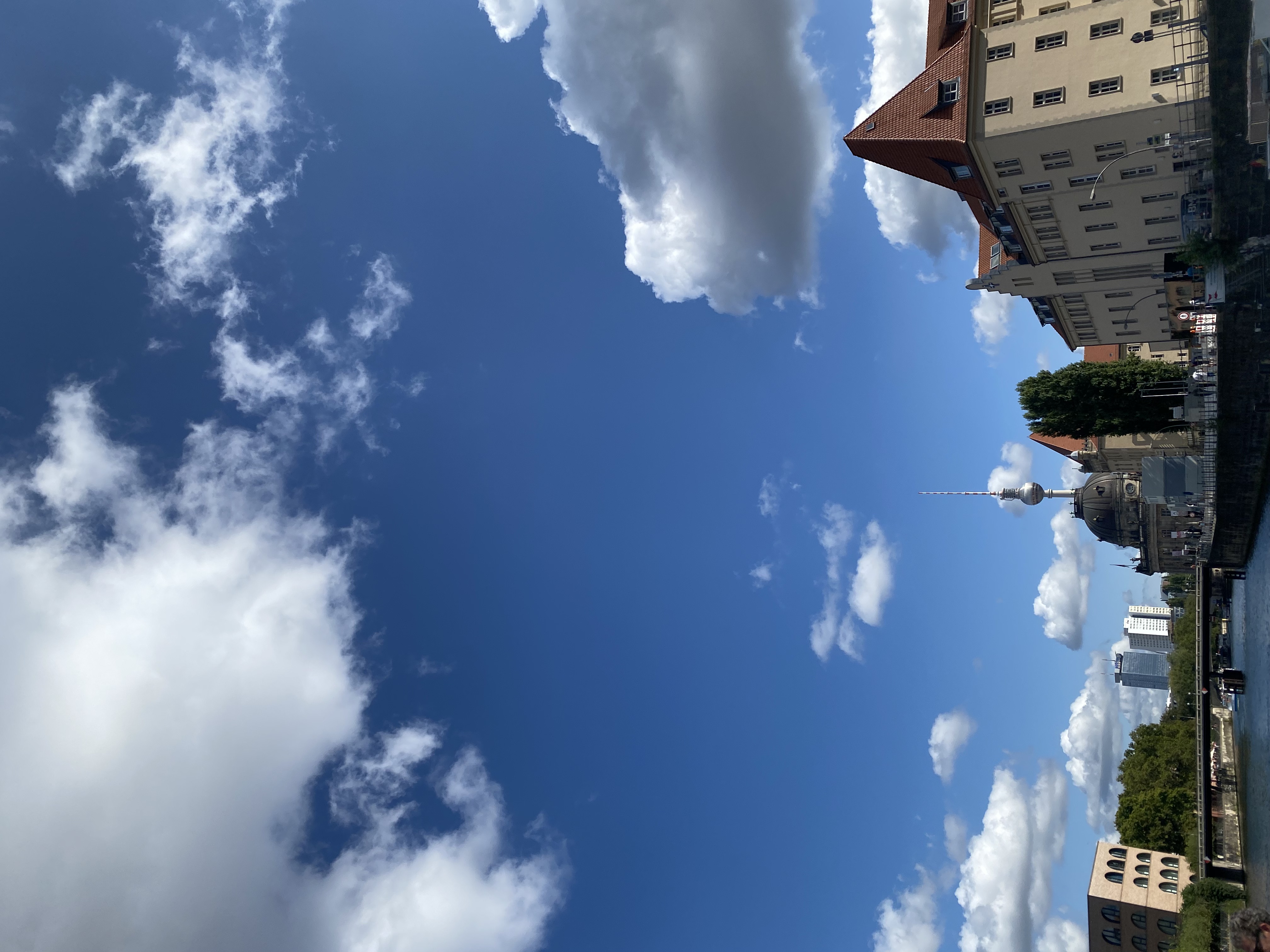View over the Spree with the Fernsehturm and Berlin skyline from the lab commute